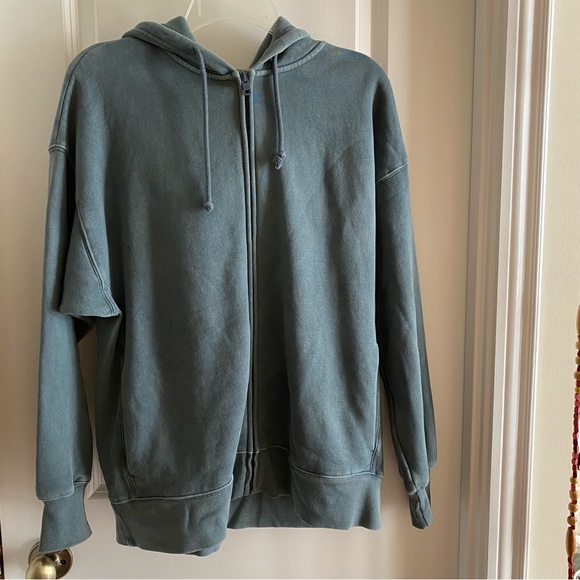 TNA boyfriend zip hoodie in slate - Picture 1 of 3